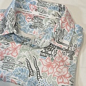 Rorie Whelan Men's Golf‎ Polo Shirt Sz XL Tropical Print Dry Wicking Golf